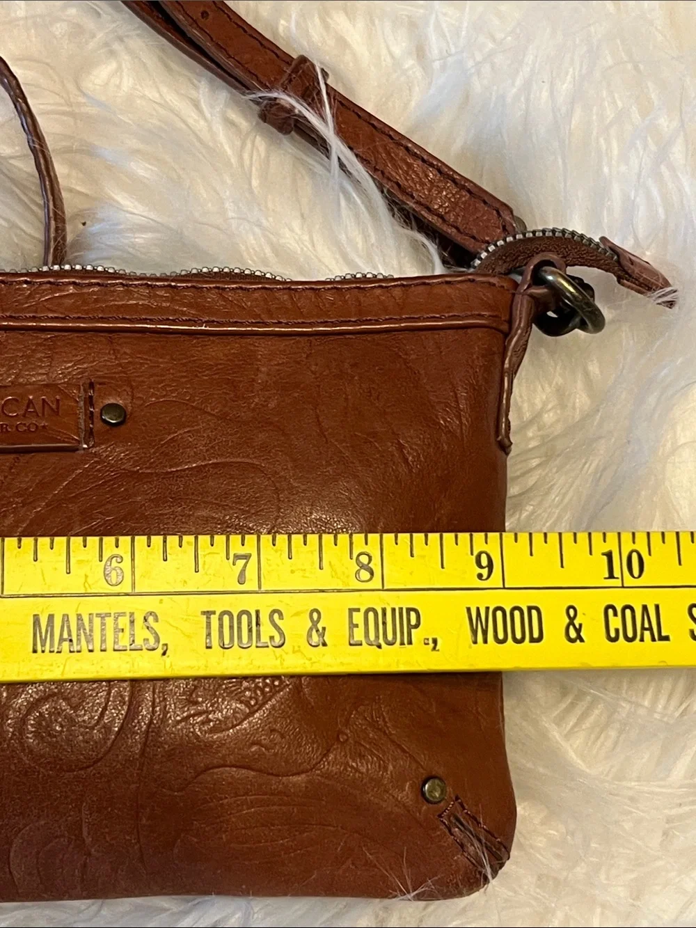 American leather Vintage-Inspired Brown Crossbody Bag by Merona